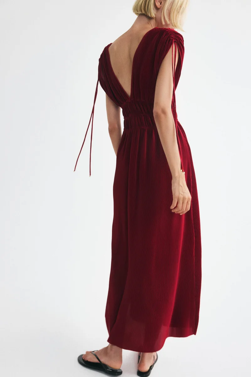 H&M  Crinkled drawstring-detail dress for Women | Best Price UAE