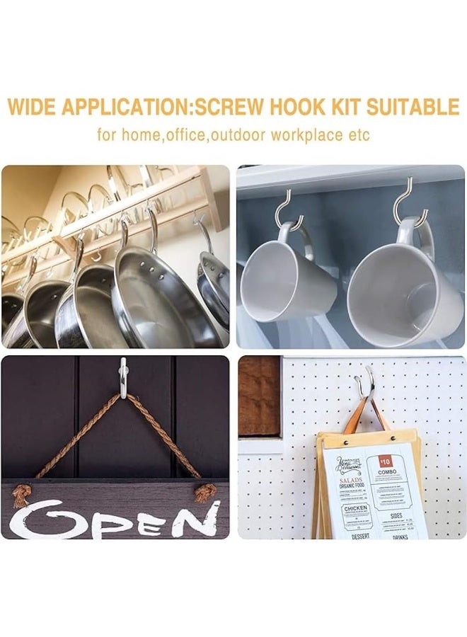 Biella 10Pcs Screw-In Hook Gi Self-Tapping Screw Hooks - Open Eye Hooks For Home, Hanging Plants, Office, Outdoor Use, Lighting Hook Racks Etc (5.1Mm) - Image 4