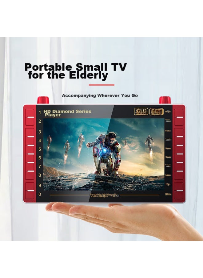 Newmine مكبر صوت مشغل الفيديو Dl-708، آلة ترفيه لكبار السن، مشغل فيديو للرقص الجماعي مع شاشة عرض، راديو، مشغل فيديو، تلفاز محمول متعدد الوظائف - Image 3