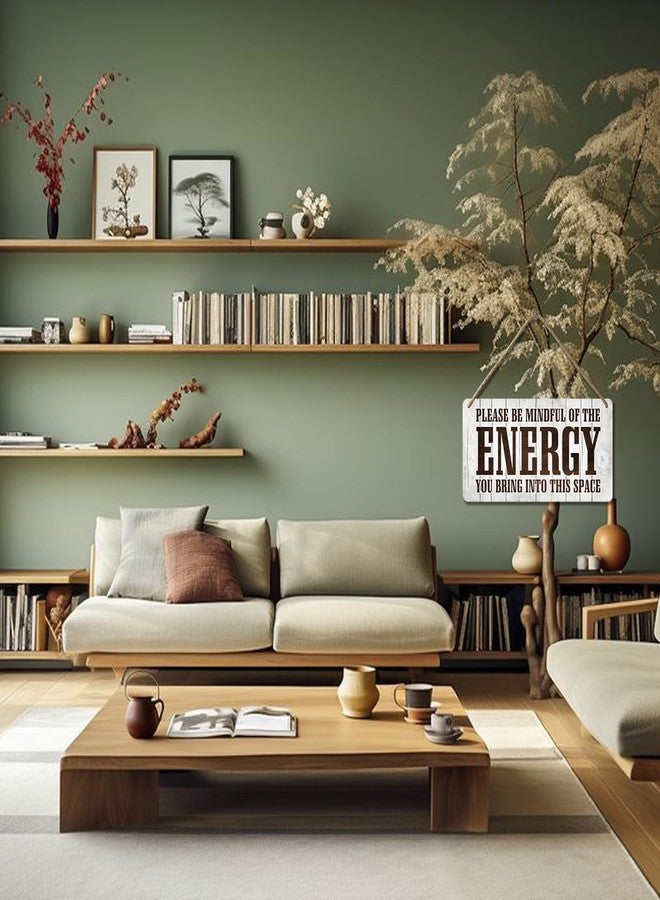 Yoecod Positive Affirmations Wall Decor Good Vibes Only Sign Bedroom Door Decor Please Be Mindful Of The Energy You Bring Into This Space Signs Zen Pictures Home Spiritual Decor Hanging Signs 12x6 In - Image 5