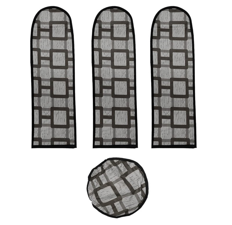 Kuber Industries PVC Square Print Dust Proof Three Blade Ceiling Fan Cover (Grey) 54KM4010 - Image 4