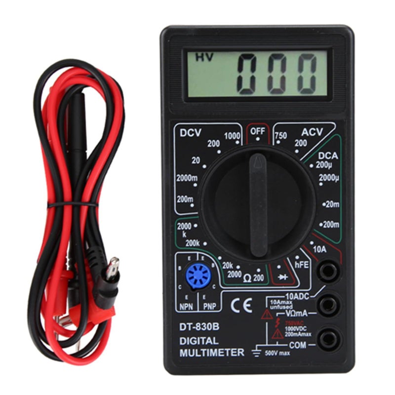 مقياس متعدد رقمي محمول متعدد الوظائف مزود بشاشة LCD طراز DT830B، مخصص لاختبار الإلكترونيات والسيارات. - Image 2