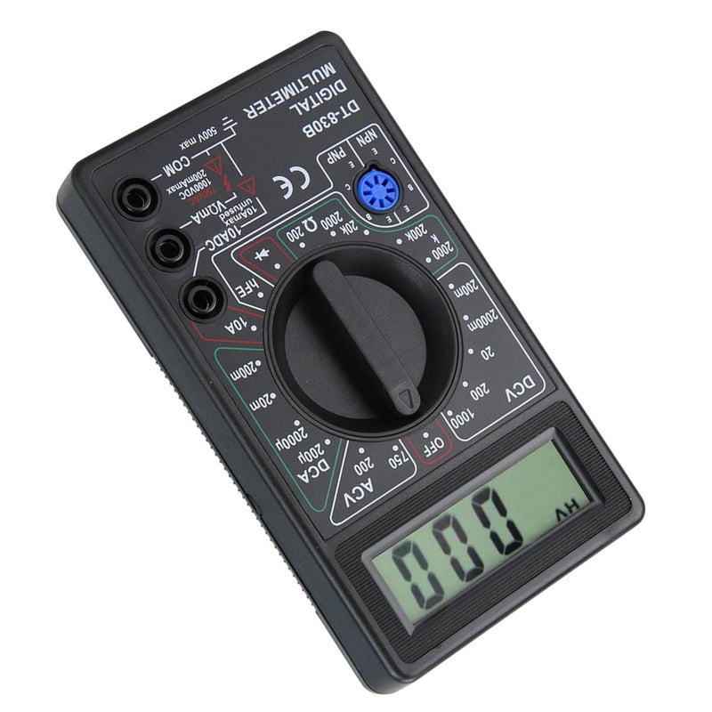 مقياس متعدد رقمي محمول متعدد الوظائف مزود بشاشة LCD طراز DT830B، مخصص لاختبار الإلكترونيات والسيارات. - Image 3