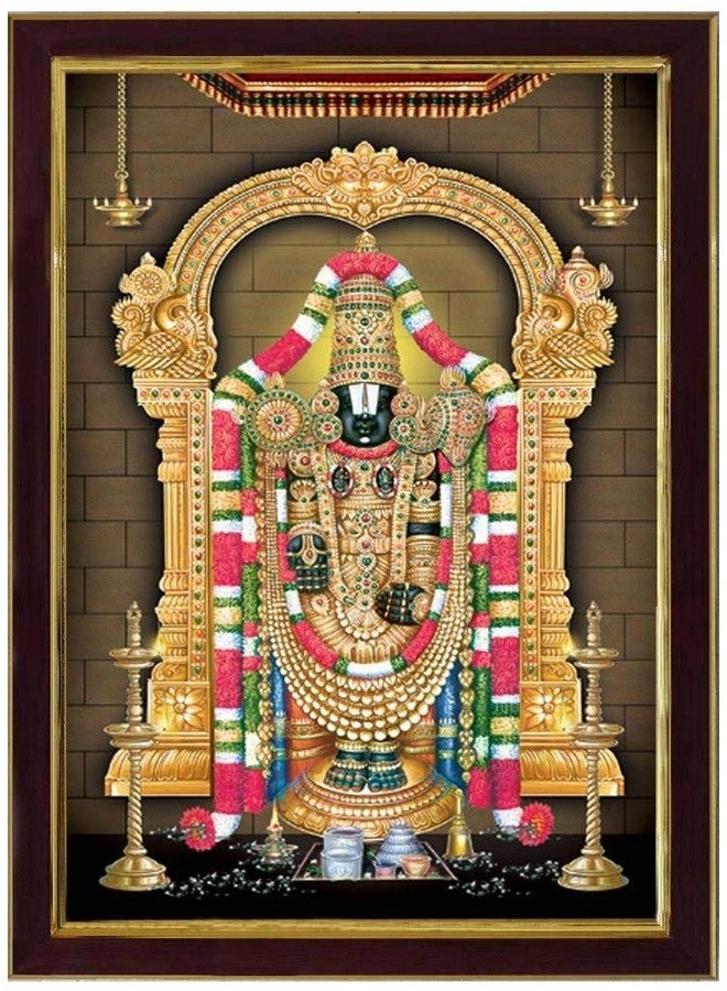 NOBILITY Lord Tirupati Balaji Sparkle Coated Digital Reprint Painting Wall Art Decor Statue Idol for Home Decoration Living Room Office Wedding Return Diwali Gift Items for Friends Family Gifts - Image 1