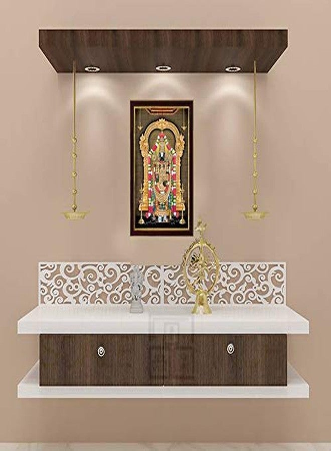 NOBILITY Lord Tirupati Balaji Sparkle Coated Digital Reprint Painting Wall Art Decor Statue Idol for Home Decoration Living Room Office Wedding Return Diwali Gift Items for Friends Family Gifts - Image 2