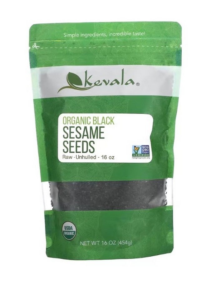 Kevala Organic Black Sesame Seeds Raw Unhulled 16 oz 454 g - Image 1