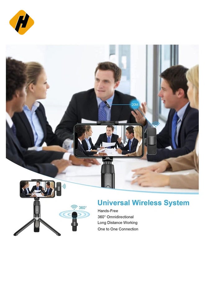 HuHa 2 PCS Professional Wireless Lavalier Microphone for iPhone iPad only, Cordless Bluetooth Lapel Microphone for YouTube/Facebook Live Stream, TikTok Vlog  - Image 5