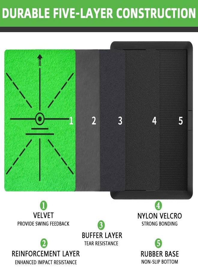 LOVACE Golf Hitting Mat – Swing Path Feedback Trainer with Durable Rubber Base & Replaceable Turf for Indoor or Outdoor Practice - Image 3