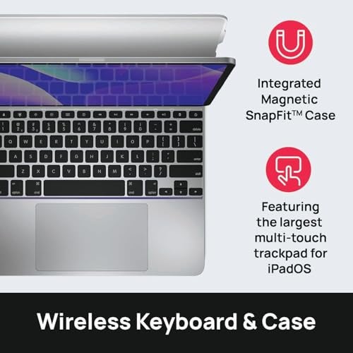 Brydge MAX+ for 12.9" iPad Pro (3rd/4th/5th Gen) Keyboard Case - White, Plastic, Scratch Resistant, Integrated Trackpad, USB-C - Image 4