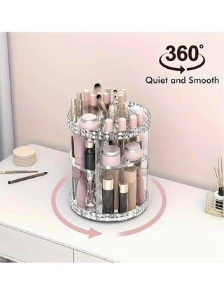 Rotating Makeup Organizer | Premium 360 Spinning Storage Case | Clear Acrylic Cosmetic Storage & Bathroom Organizer, Transparent, for Perfume, Beauty, Make up, Lipstick, Brushes - view 3