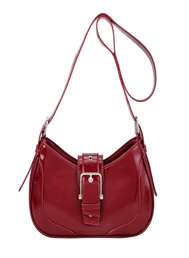 Ayliss Shoulder Bag for Women Red Purse Y2k Top Handle Bag Burgundy Purse Vegan Leather Tote Handbag Clutch Hobo Studded Clutch (Red) - Image 1