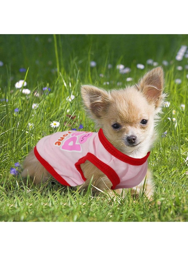 4 Pieces Dog Clothes for Small Dogs Girl Chihuahua Clothes Cute Pink Puppy Shirts Soft Small Puppy Shirts Shih Tzu Clothe Teacup Dog Costume Pet Cat Outfit Clothing for Xs - Image 2