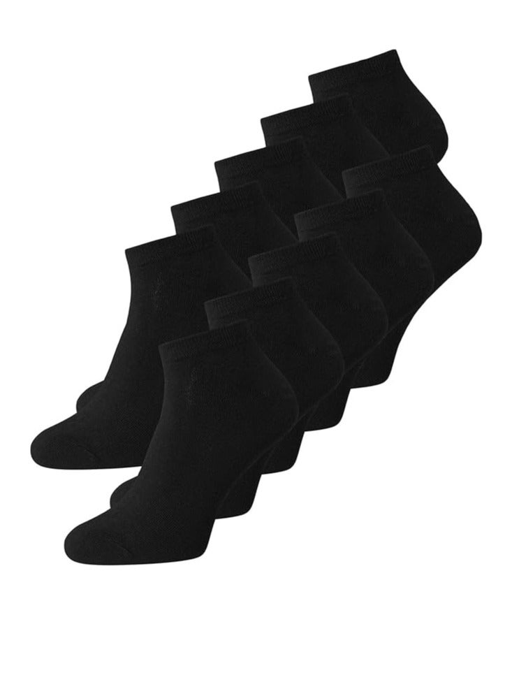 ALLKING Bravo Cotton Ladies 5 Pairs Sports Sneaker Length Socks - Special Design for Sneaker & Running Workout - Free Size, Pack Of 5 (Black)  - Image 4