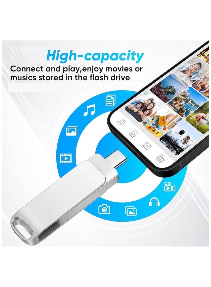كيلا يوسبي فلاش موموري محرك أقراص فلاش USB، محرك أقراص فلاش USB 2 تيرابايت، ذاكرة USB 3.0، محرك أقراص USB C مع نوع C للكمبيوتر المحمول بنظام Android للصور والفيديو وملفات الموسيقى - Image 2