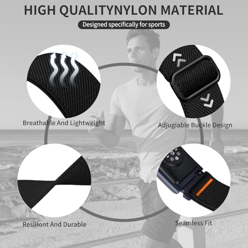 Zspoly 22mm Nylon Sport Ankle/Arm Band Compatible with Amazfit Helio Strap, Elastic Braided Bicep Band Replacement for Garmin Venu 3/Venu 2/Vivoactive 4/Forerunner 255 265/Galaxy Watch 3 45mm 46mm - Image 3