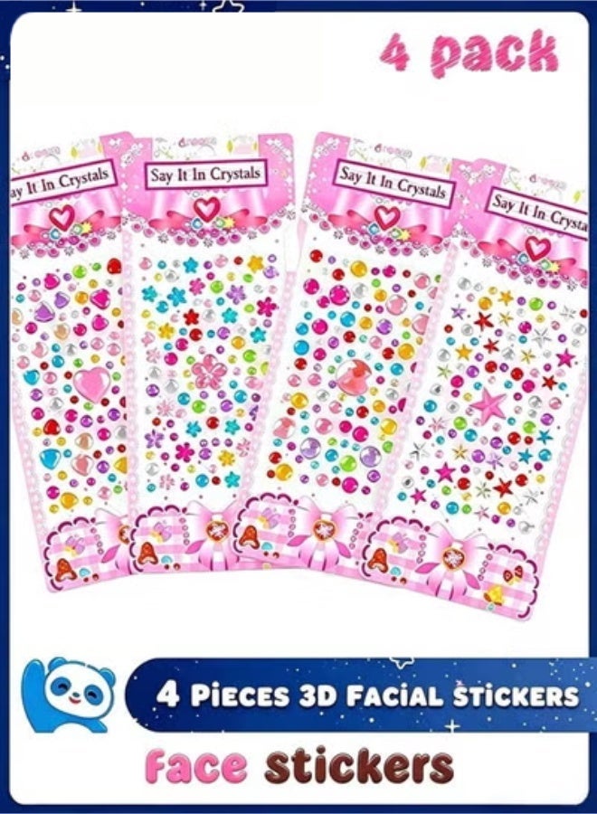 Gecomo 4 Pack 3D Stickers for Girls and Toddlers, Puffy Stickers Variety Pack for Scrapbooking Bullet - Image 1