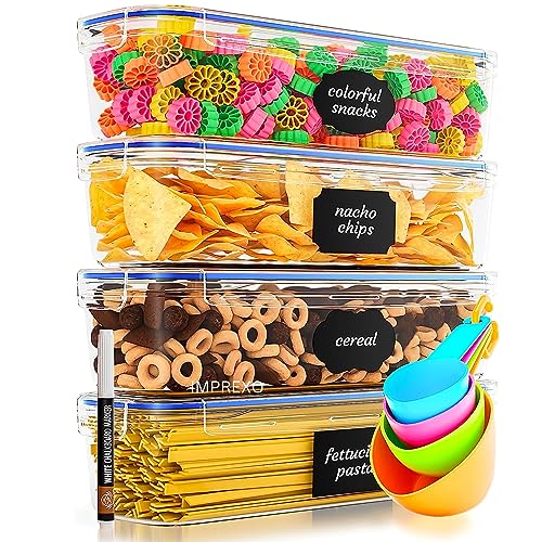 IMPREXO Airtight Food & Fridge Storage Jars & Containers Plastic Boxes for Kitchen Canister Jar and Container Dal/Stackable/Snacks/Atta/Cereals, Set Of 4, Transparent (2200 ML) - Image 1