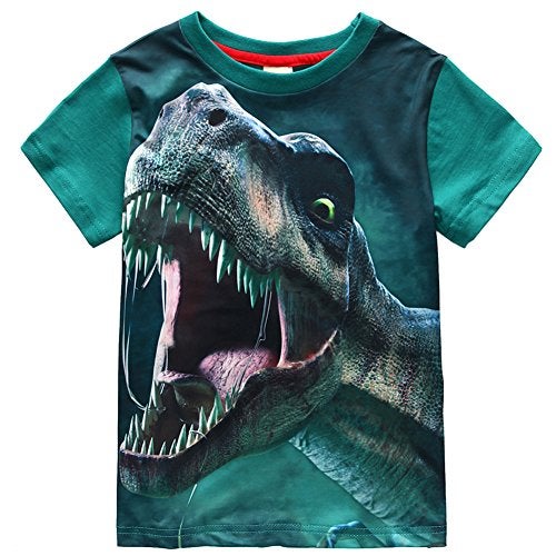 Frogwill Toddler Boys Dinosaur Park Short Sleeve 3D T-Shirt 6t, Green2 - Image 1