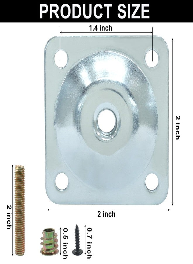 Murtenze 4 Pack Leg Mounting Plates, 5/16"(M8) Mounting T-Plates with Hanger Bolts, Screws Strengthen Furniture Repair for Sofa/Couch/Seat(Silver) - Image 3