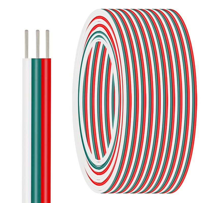 كابل تمديد RGB 18 AWG 50FT، سلك 3 سنون لأشرطة LED WS2812B WS2811 - Image 1
