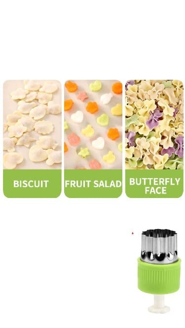 THW Stainless Steel Cookie Dough Cutters for Baking Cooking Biscuit Vegetable Fruit Shapes Cutter with Pusher Pack of 5 Pieces - Image 3