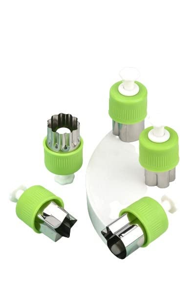 THW Stainless Steel Cookie Dough Cutters for Baking Cooking Biscuit Vegetable Fruit Shapes Cutter with Pusher Pack of 5 Pieces - Image 4