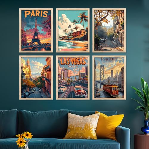 walllane - City view wall Paintings with Frame for Home Decoration - Painting for Living Room Bedroom Office Wall hanging frames - (10x13 inch, J) - Image 1