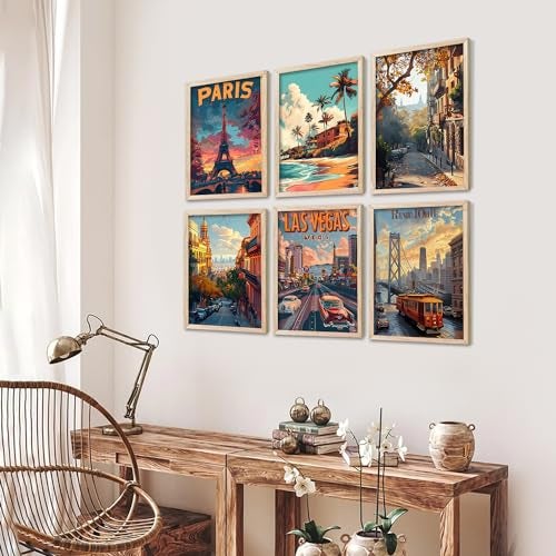 walllane - City view wall Paintings with Frame for Home Decoration - Painting for Living Room Bedroom Office Wall hanging frames - (10x13 inch, J) - Image 3