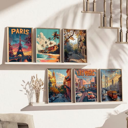 walllane - City view wall Paintings with Frame for Home Decoration - Painting for Living Room Bedroom Office Wall hanging frames - (10x13 inch, J) - Image 5