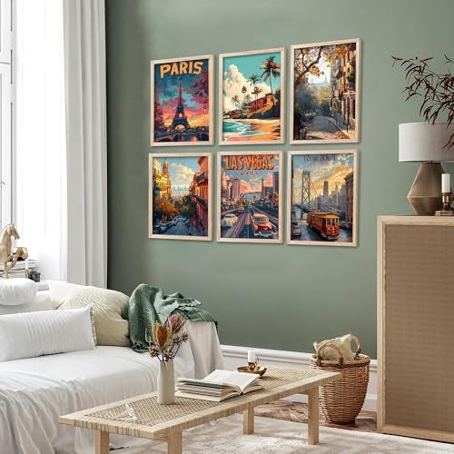 walllane - City view wall Paintings with Frame for Home Decoration - Painting for Living Room Bedroom Office Wall hanging frames - (10x13 inch, J) - Image 4
