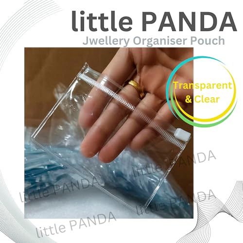 little PANDA PVC Pack of 25 Jewellery Storage Organizer Zip Lock Pouch for Cosmetic,Makeup,Travel Accessories,Stationary,Jewellery,Personal Care Product Organiser Transparent Clear Pouches (Mix size) - Image 5