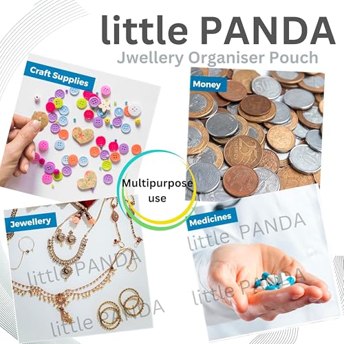 little PANDA PVC Pack of 25 Jewellery Storage Organizer Zip Lock Pouch for Cosmetic,Makeup,Travel Accessories,Stationary,Jewellery,Personal Care Product Organiser Transparent Clear Pouches (Mix size) - Image 4