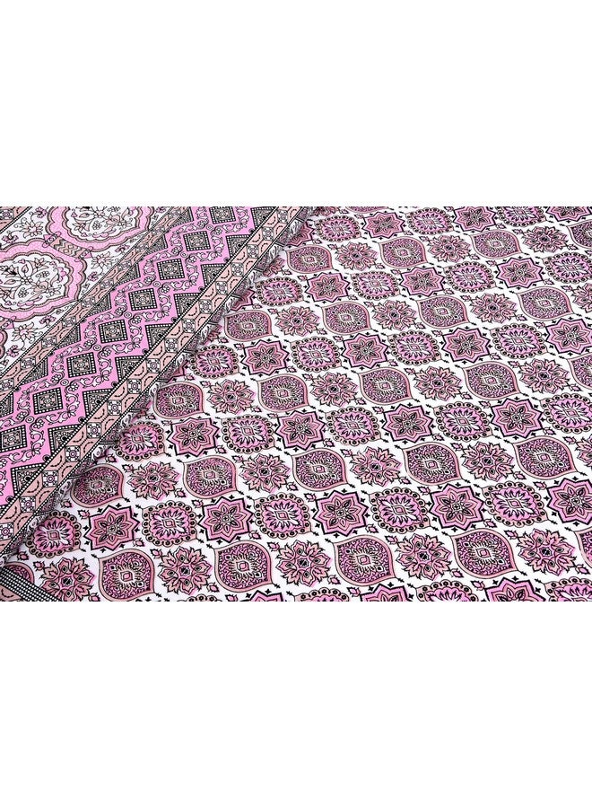 EasyGoods® 240 TC Cotton Bedsheet for Double Bed -Pink Mandla|Ethnic34 Bedsheet King Size Bed Cotton|King Size Bedsheet|Double Bedsheet with 2 Pillow Covers 90x108 Inch|Handcrafted Bed Sheets - Image 3