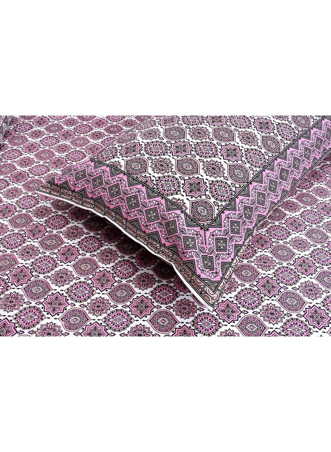 EasyGoods® 240 TC Cotton Bedsheet for Double Bed -Pink Mandla|Ethnic34 Bedsheet King Size Bed Cotton|King Size Bedsheet|Double Bedsheet with 2 Pillow Covers 90x108 Inch|Handcrafted Bed Sheets - Image 1