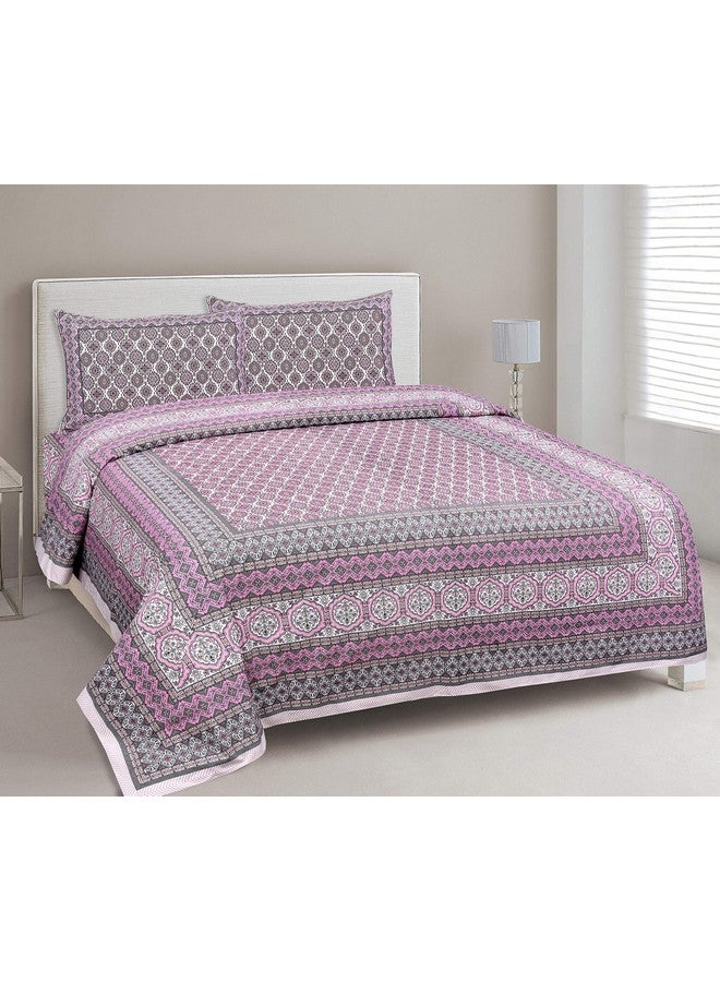 EasyGoods® 240 TC Cotton Bedsheet for Double Bed -Pink Mandla|Ethnic34 Bedsheet King Size Bed Cotton|King Size Bedsheet|Double Bedsheet with 2 Pillow Covers 90x108 Inch|Handcrafted Bed Sheets - Image 2