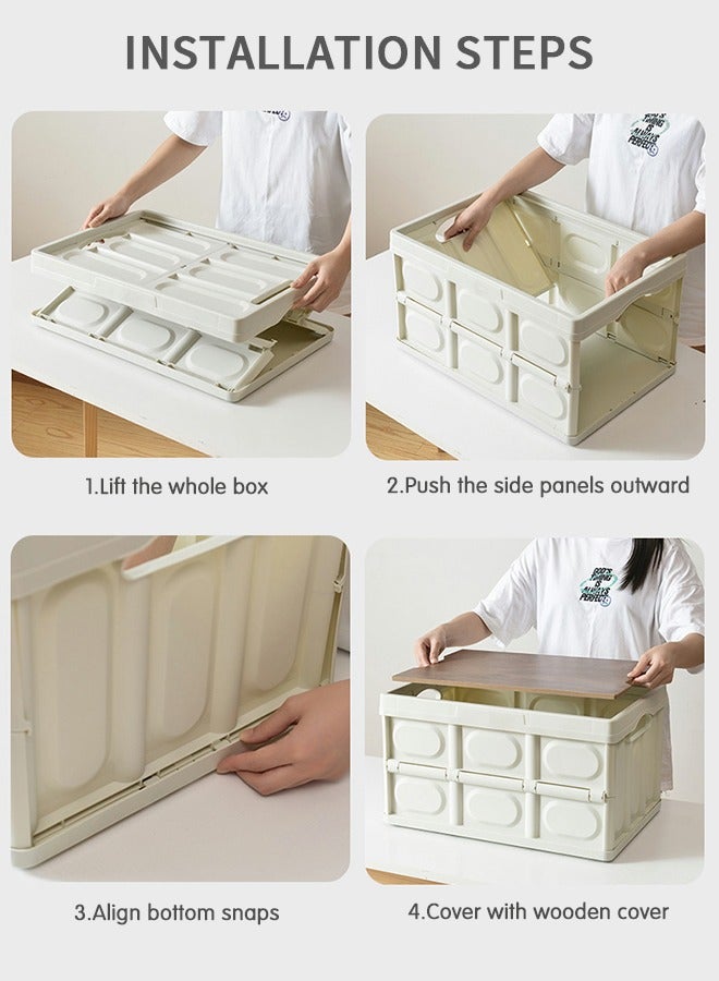 GROIC Collapsible Storage Bin with Lid, Plastic Box  Saving Space, Trunk Foldable Organizer Durable Non Slip Lightweight for Car, SUV, Truck, Van, Home, Camping Outdoor  - Image 4