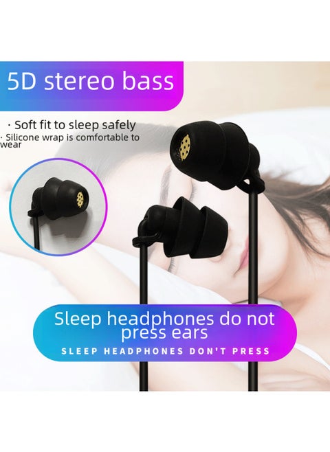 In-ear Second Generation Sleep Music Bass Boosting Dynamic Ring Earphones Compatible Mobile Computer Digital Devices-Color:Type-C Digital Chip Android/Apple 15 Universal Black Bag