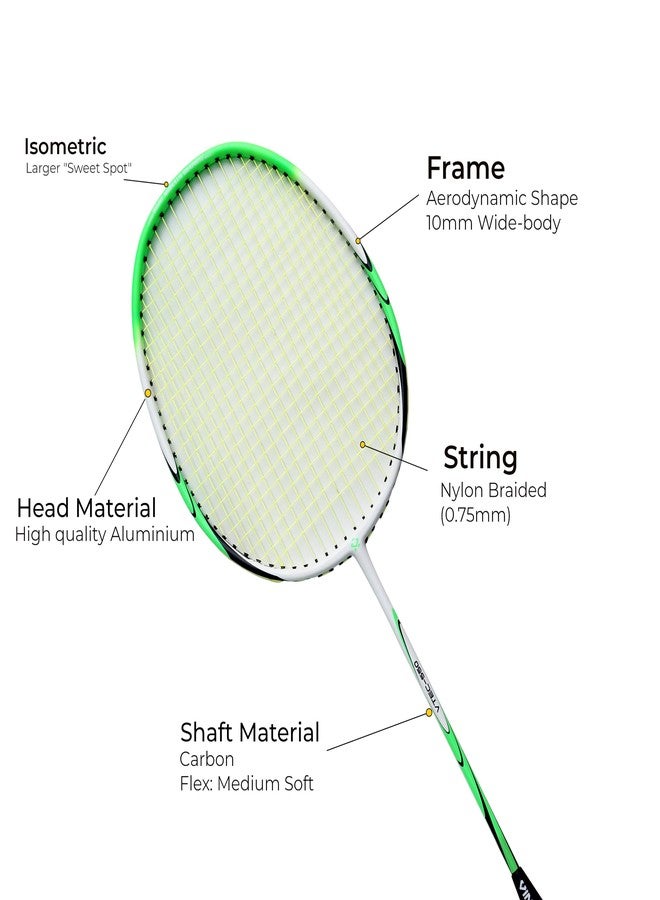 Vinex VTEC 550 Aluminium Strung Badminton Racquet | Lightweight & Durable | Powerful Smash Control | Blue | Ideal for Beginners & Intermediate Players (Pack of 1) - Image 4