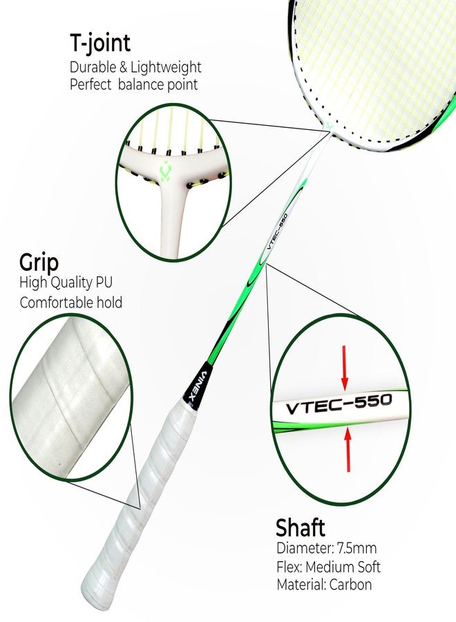Vinex VTEC 550 Aluminium Strung Badminton Racquet | Lightweight & Durable | Powerful Smash Control | Blue | Ideal for Beginners & Intermediate Players (Pack of 1) - Image 3