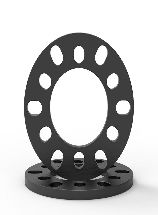 WHEEL CONNECT Wheel Spacer, 10mm Thickness(3/8inch), Fit 6 Lugs Pattern 6x114.3, 6x120, 6x127, 6x130, 6x132, 6x135, 6x139.7,Forged 6061 Aluminum, Anodised Black Surface, Pack of 2. - Image 1