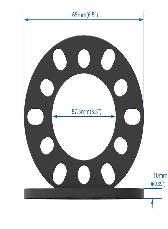 WHEEL CONNECT Wheel Spacer, 10mm Thickness(3/8inch), Fit 6 Lugs Pattern 6x114.3, 6x120, 6x127, 6x130, 6x132, 6x135, 6x139.7,Forged 6061 Aluminum, Anodised Black Surface, Pack of 2. - Image 3