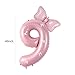 PLAP Birthday Number Balloon Bow Happy Birthday Number Balloon Decoration Pink number 9 - Image 4