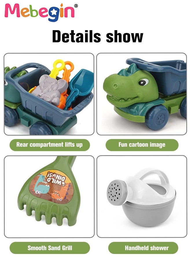 MEBEGIN 35 قطعة من ألعاب الشاطئ مع دلو الرمل والشاحنة القلابة والمجارف وقوالب الرمل للأطفال وألعاب الشاطئ ودلاء رمل الشاطئ للسفر على الشاطئ، مجموعة أدوات ألعاب الرمل في الهواء الطلق للأطفال والأطفال الصغار - Image 2