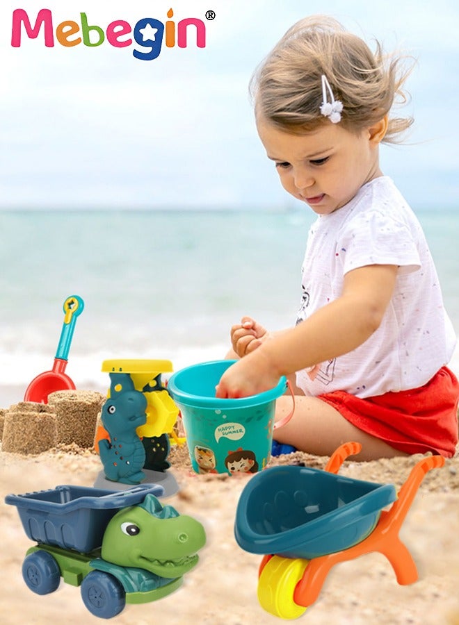MEBEGIN 35 قطعة من ألعاب الشاطئ مع دلو الرمل والشاحنة القلابة والمجارف وقوالب الرمل للأطفال وألعاب الشاطئ ودلاء رمل الشاطئ للسفر على الشاطئ، مجموعة أدوات ألعاب الرمل في الهواء الطلق للأطفال والأطفال الصغار - Image 3