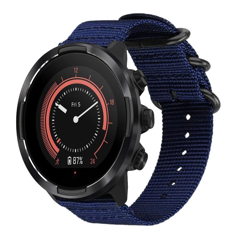 erorex 24Mm Ring Buckle Nylon Canvas Watch Band(Midnight Blue) - Image 1