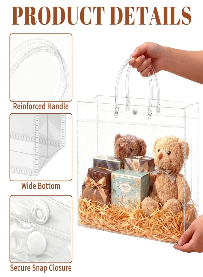 BadenBach 12 PCS Large Clear Gift Bags with Handle,16"x6"x12",Extra Large Plastic Gift Bags Clear Party Favors Tote Bags Shopping Bags for Boutique Small Business Wedding Birthday Halloween Christmas - Image 3