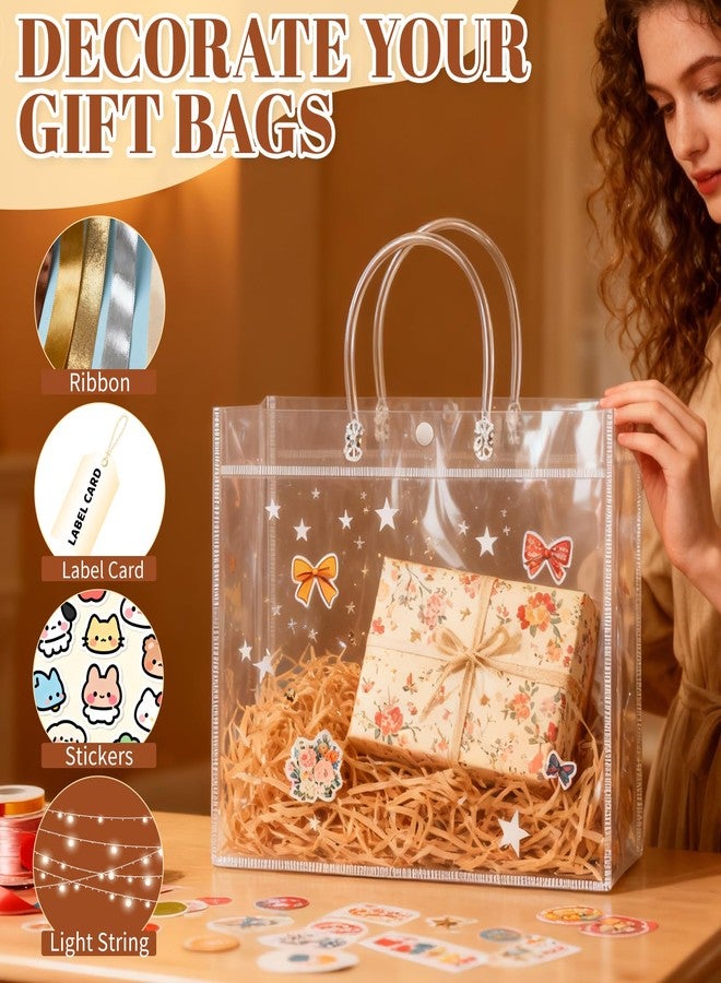 BadenBach 12 PCS Large Clear Gift Bags with Handle,16"x6"x12",Extra Large Plastic Gift Bags Clear Party Favors Tote Bags Shopping Bags for Boutique Small Business Wedding Birthday Halloween Christmas - Image 5