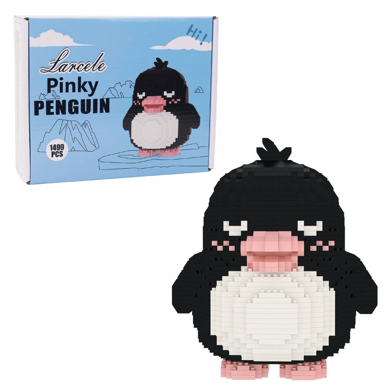 Larcele Micro Building Blocks Animal Set DIY Mini 3D Building Toy Bricks1499 Pieces KLJM07 Pinky Penguin - Image 3