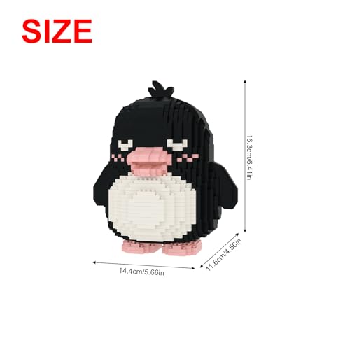 Larcele Micro Building Blocks Animal Set DIY Mini 3D Building Toy Bricks1499 Pieces KLJM07 Pinky Penguin - Image 5