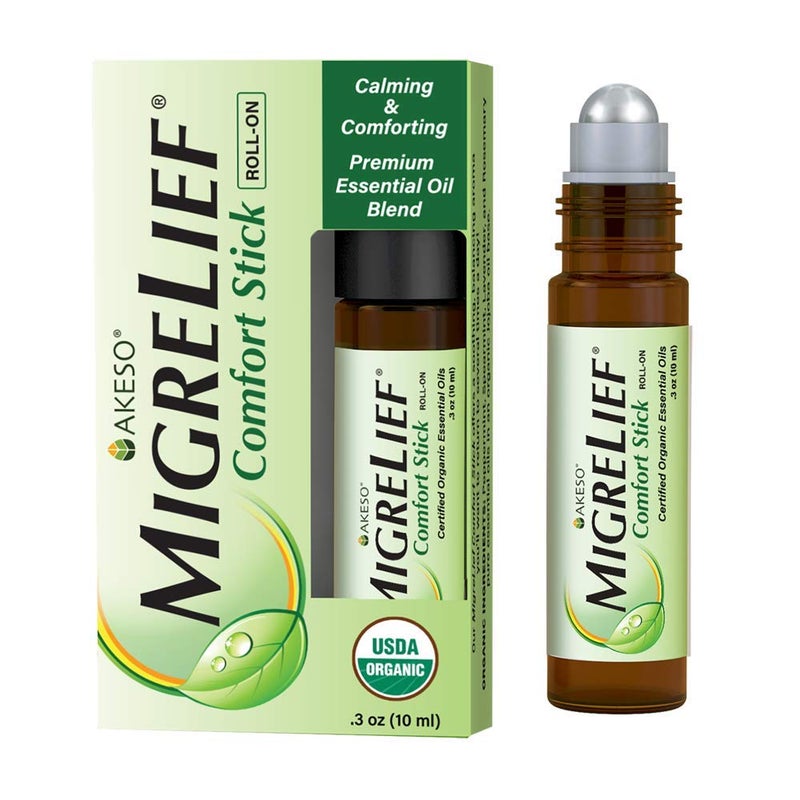 MigreLief Comfort Stick, Migraine and Headache Essential Oil Roll-On - Peppermint Lavender - 10ml - Image 1